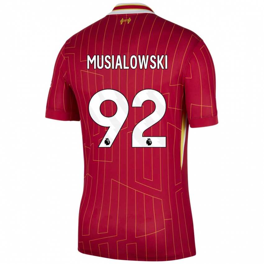 Kinder Mateusz Musialowski #92 Rot Gelb Weiß Heimtrikot Trikot 2024/25 T-Shirt