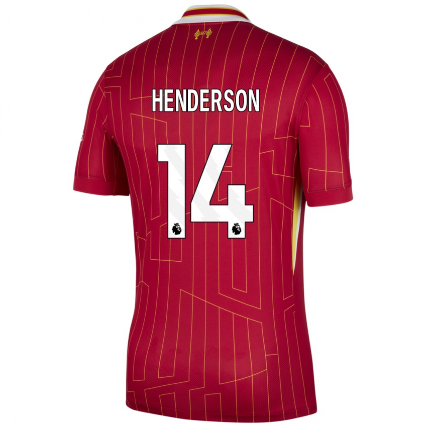 Kinder Henderson #14 Rot Gelb Weiß Heimtrikot Trikot 2024/25 T-Shirt