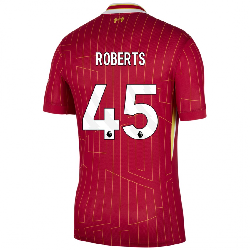 Kinder Iwan Roberts #45 Rot Gelb Weiß Heimtrikot Trikot 2024/25 T-Shirt