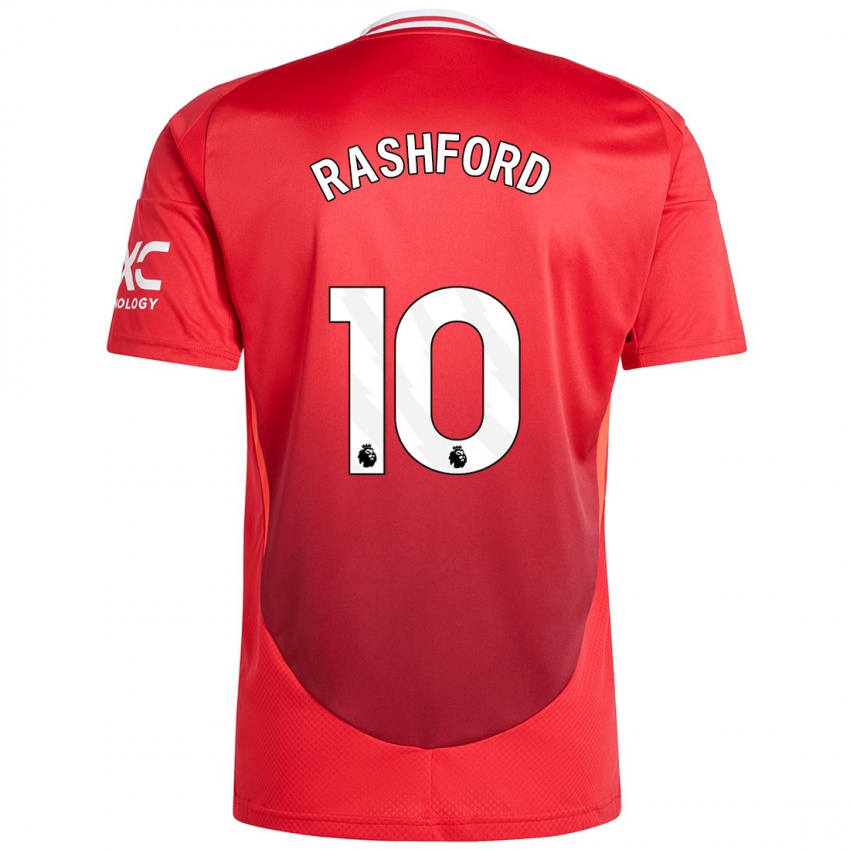 Kinder Marcus Rashford #10 Hellrot Heimtrikot Trikot 2024/25 T-Shirt