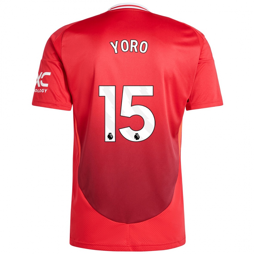 Kinder Leny Yoro #15 Hellrot Heimtrikot Trikot 2024/25 T-Shirt