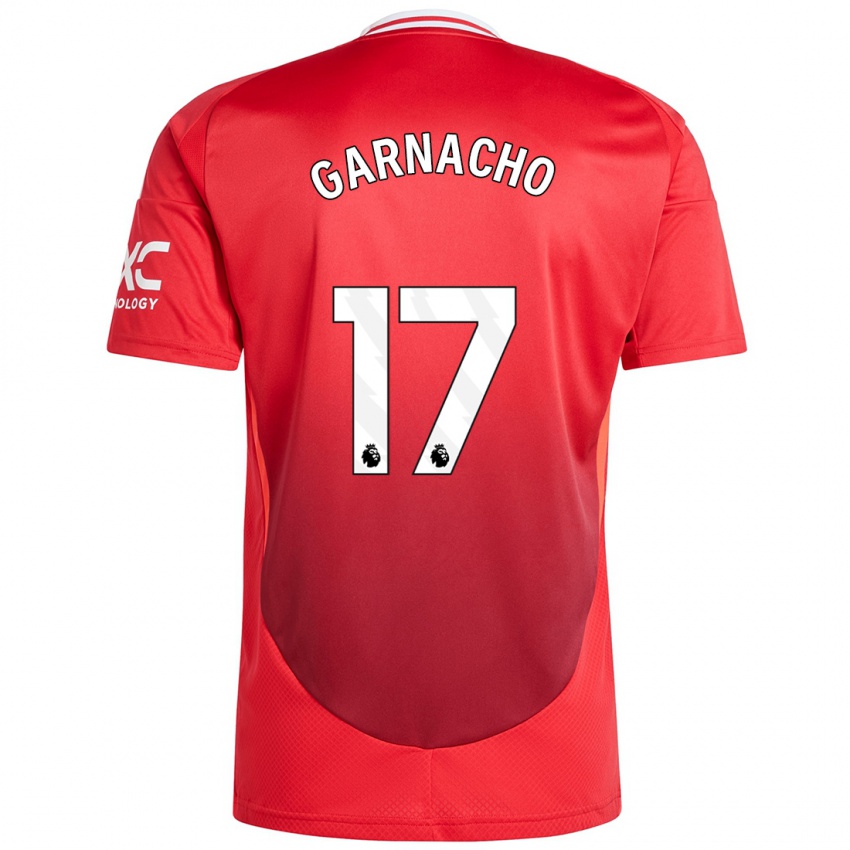 Kinder Alejandro Garnacho #17 Hellrot Heimtrikot Trikot 2024/25 T-Shirt