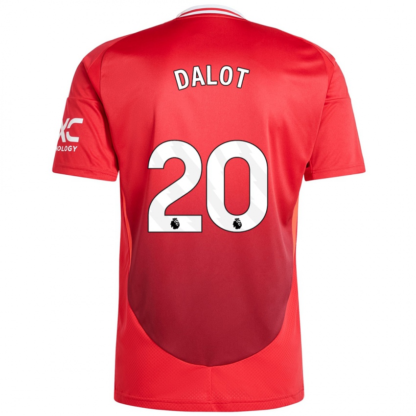 Kinder Diogo Dalot #20 Hellrot Heimtrikot Trikot 2024/25 T-Shirt