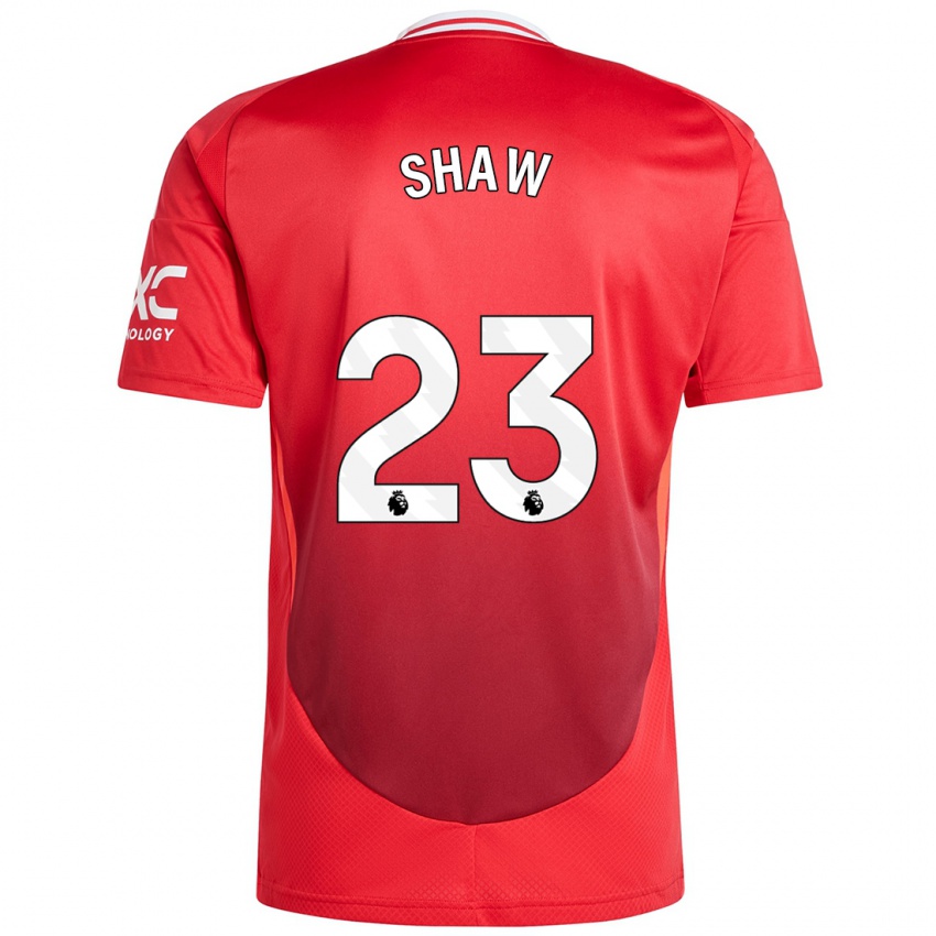 Kinder Luke Shaw #23 Hellrot Heimtrikot Trikot 2024/25 T-Shirt