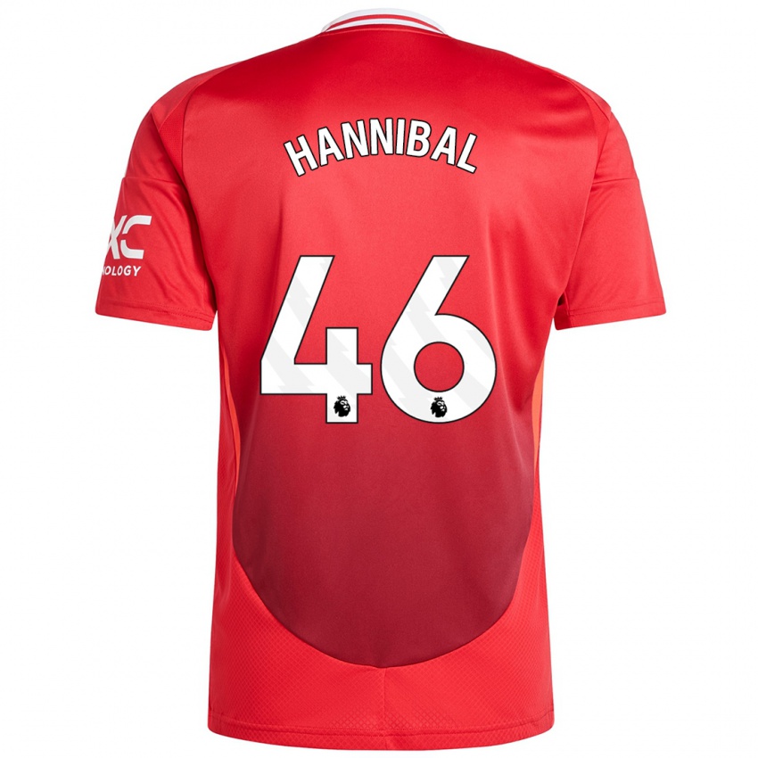 Kinder Hannibal Mejbri #46 Hellrot Heimtrikot Trikot 2024/25 T-Shirt