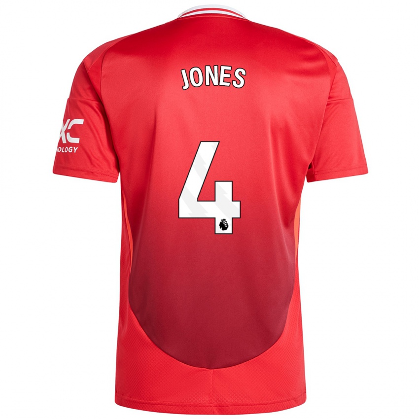 Kinder Phil Jones #4 Hellrot Heimtrikot Trikot 2024/25 T-Shirt