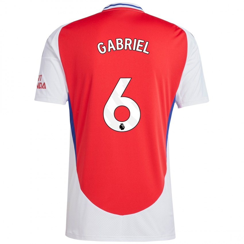 Kinder Gabriel Magalhaes #6 Rot Weiß Heimtrikot Trikot 2024/25 T-Shirt