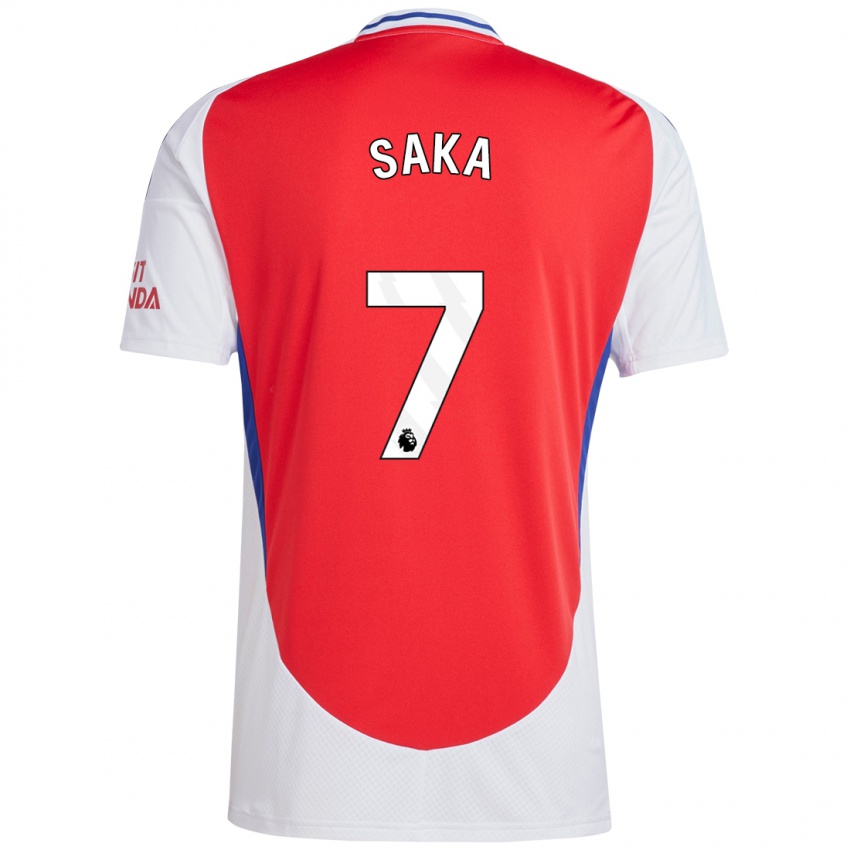 Kinder Bukayo Saka #7 Rot Weiß Heimtrikot Trikot 2024/25 T-Shirt