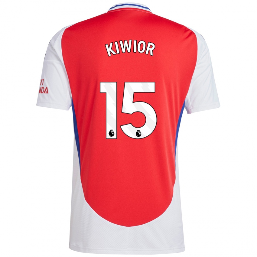 Kinder Jakub Kiwior #15 Rot Weiß Heimtrikot Trikot 2024/25 T-Shirt