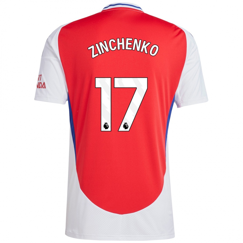 Kinder Oleksandr Zinchenko #17 Rot Weiß Heimtrikot Trikot 2024/25 T-Shirt