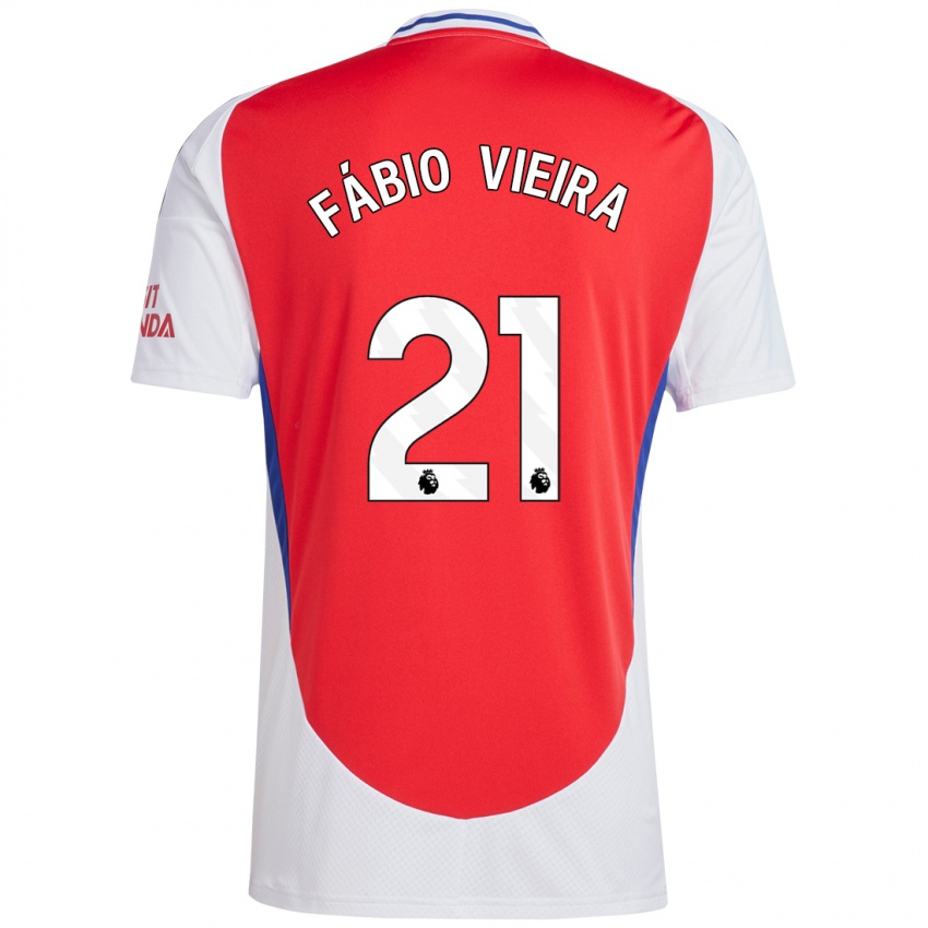 Kinder Fabio Vieira #21 Rot Weiß Heimtrikot Trikot 2024/25 T-Shirt