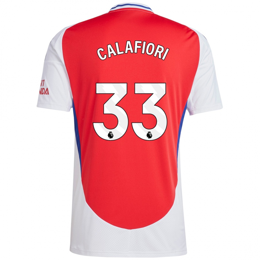 Kinder Riccardo Calafiori #33 Rot Weiß Heimtrikot Trikot 2024/25 T-Shirt