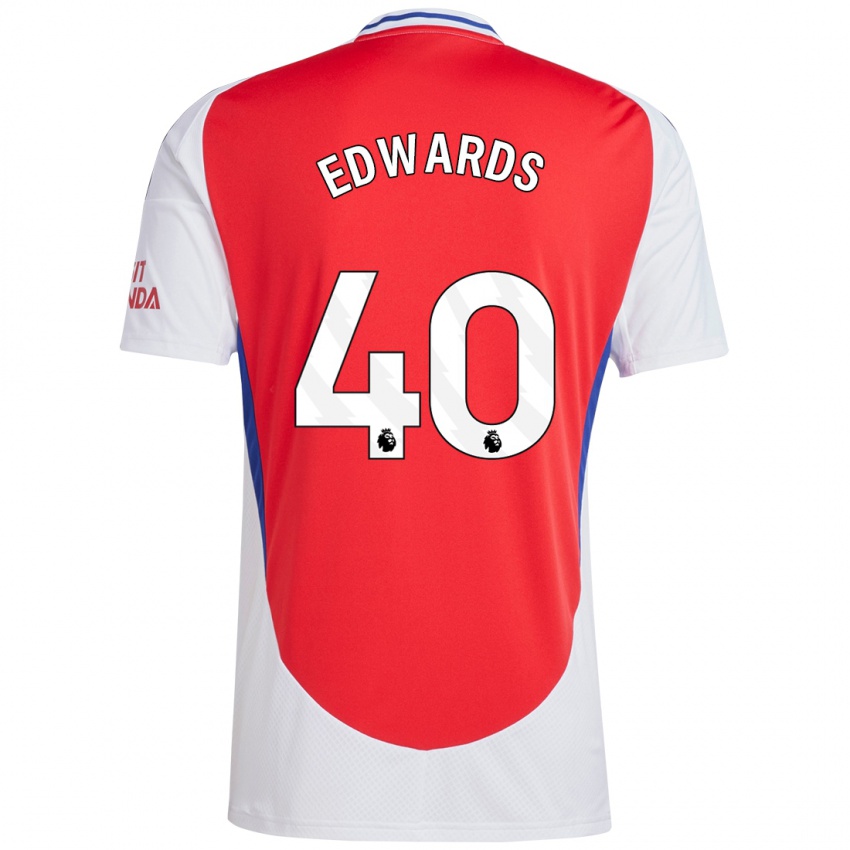 Kinder Khayon Edwards #40 Rot Weiß Heimtrikot Trikot 2024/25 T-Shirt