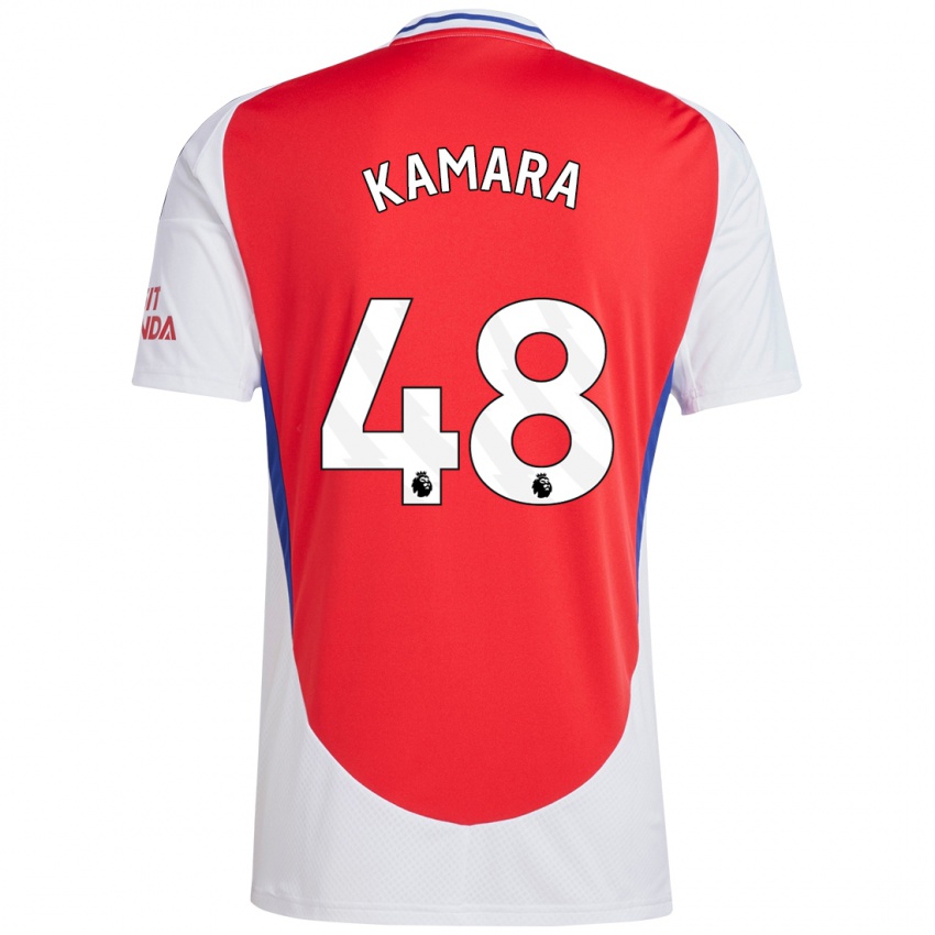 Kinder Osman Kamara #48 Rot Weiß Heimtrikot Trikot 2024/25 T-Shirt