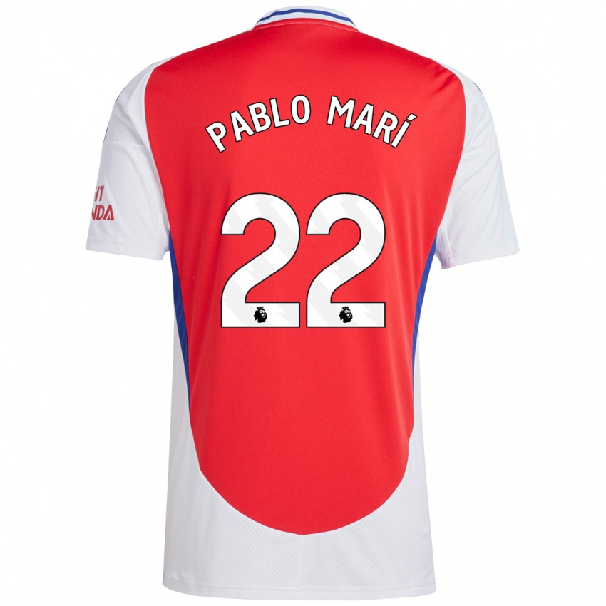 Kinder Pablo Mari #22 Rot Weiß Heimtrikot Trikot 2024/25 T-Shirt