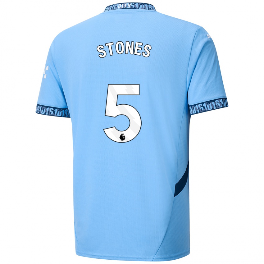 Kinder John Stones #5 Marineblau Heimtrikot Trikot 2024/25 T-Shirt