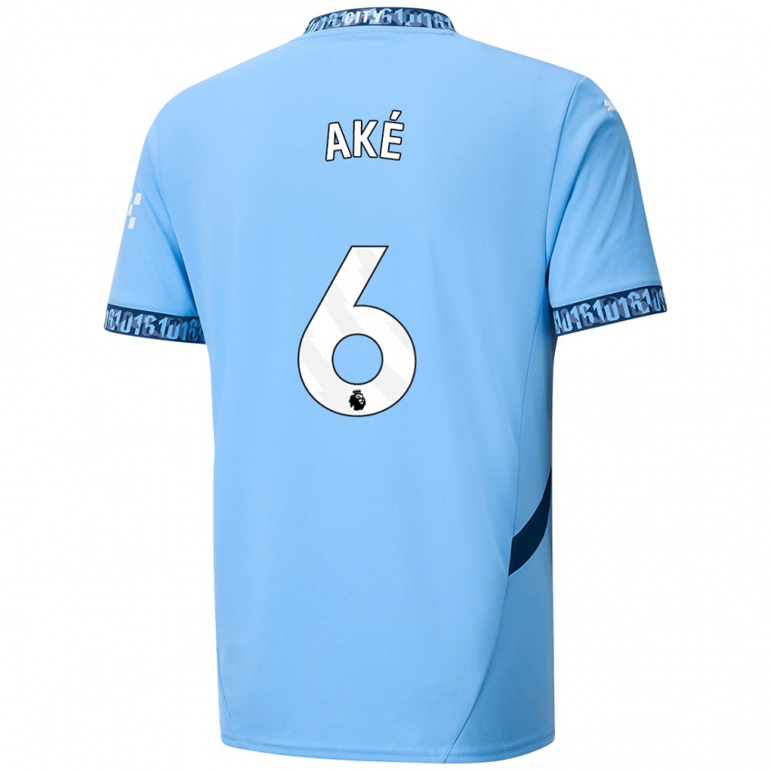 Kinder Nathan Ake #6 Marineblau Heimtrikot Trikot 2024/25 T-Shirt