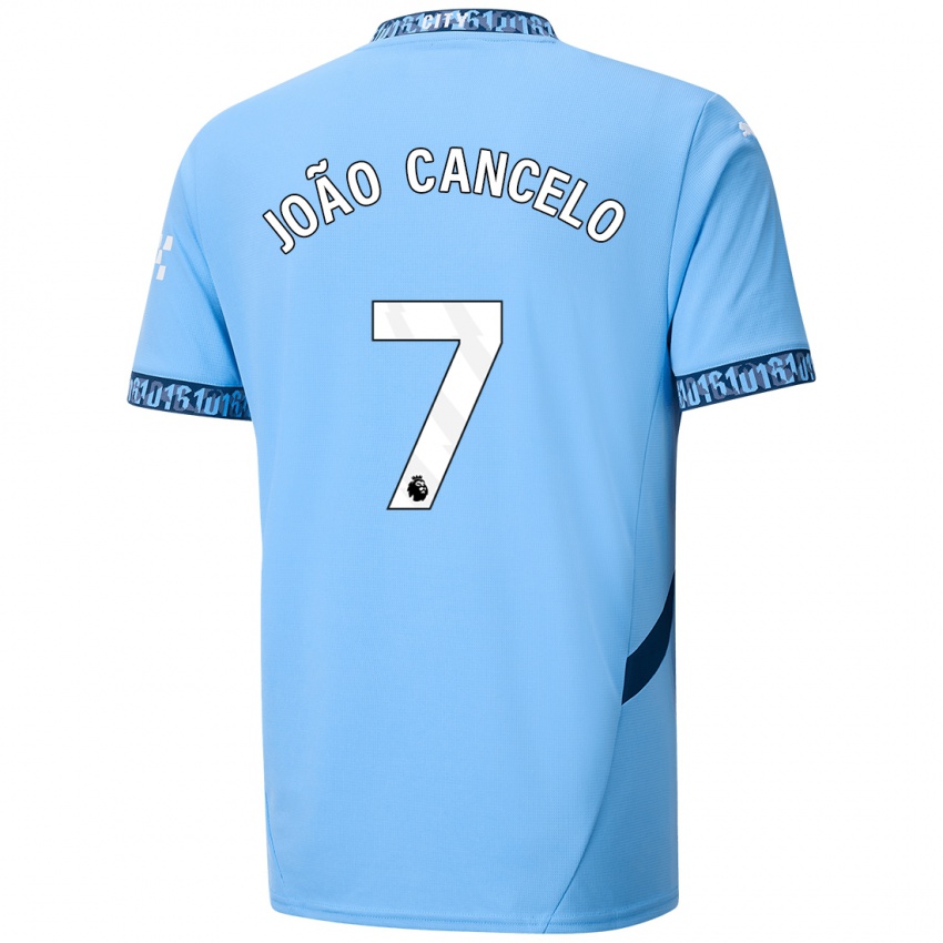 Kinder Joao Cancelo #7 Marineblau Heimtrikot Trikot 2024/25 T-Shirt