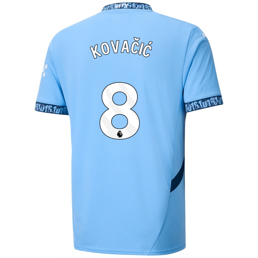 Kinder Mateo Kovacic #8 Marineblau Heimtrikot Trikot 2024/25 T-Shirt