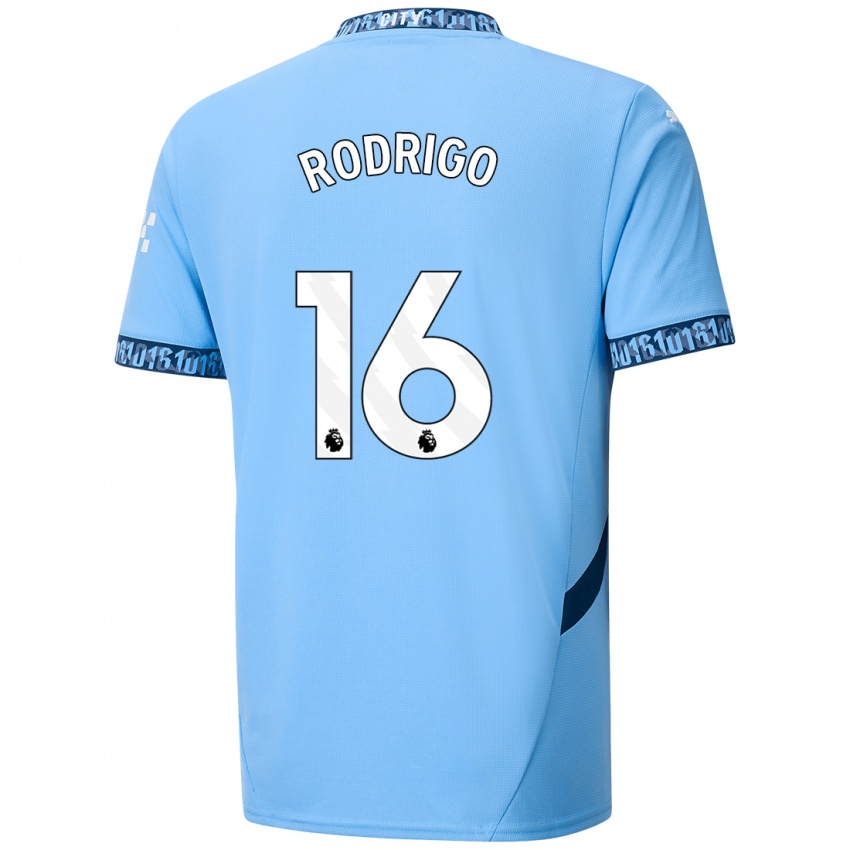 Kinder Rodrigo Hernandez #16 Marineblau Heimtrikot Trikot 2024/25 T-Shirt