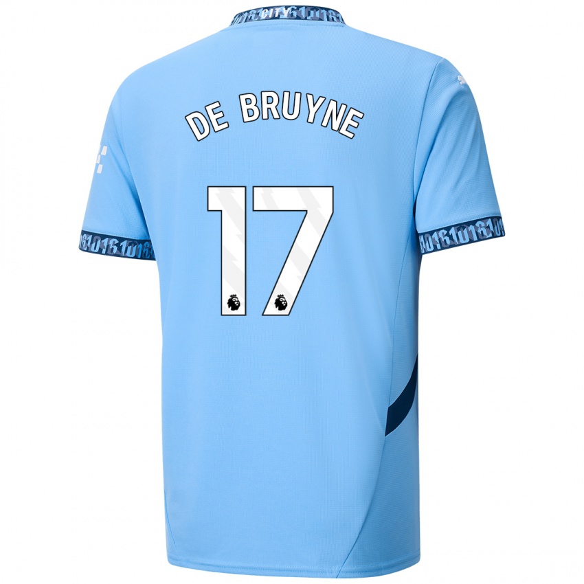 Kinder Kevin De Bruyne #17 Marineblau Heimtrikot Trikot 2024/25 T-Shirt