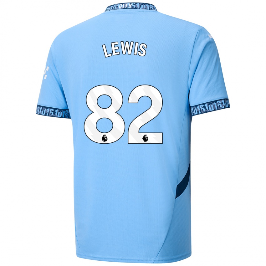 Kinder Rico Lewis #82 Marineblau Heimtrikot Trikot 2024/25 T-Shirt