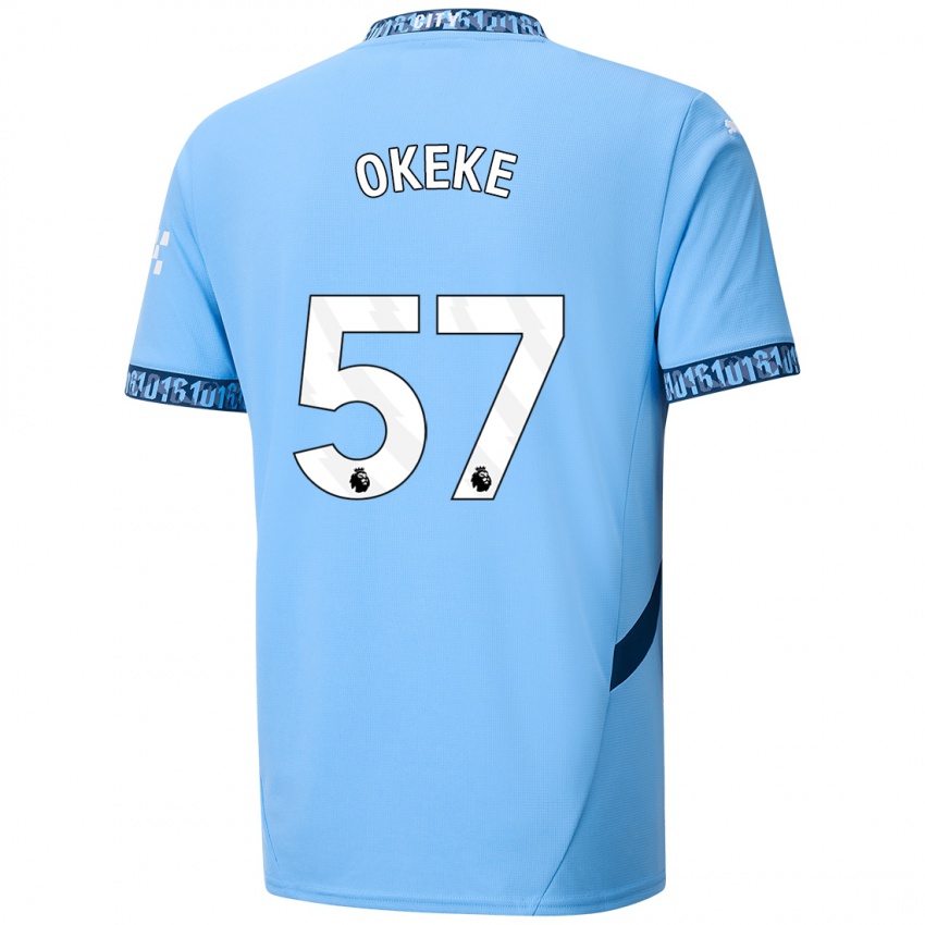 Kinder Michael Okeke #57 Marineblau Heimtrikot Trikot 2024/25 T-Shirt