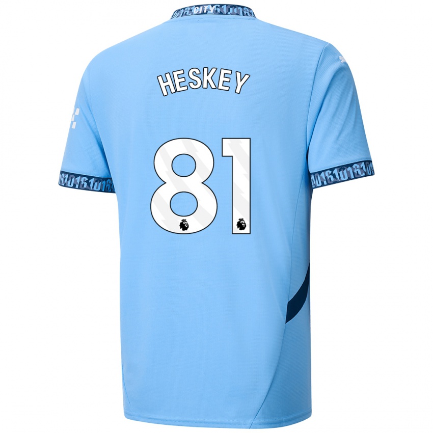 Kinder Jaden Heskey #81 Marineblau Heimtrikot Trikot 2024/25 T-Shirt