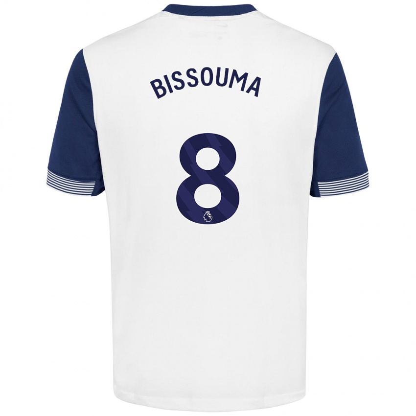 Kinder Yves Bissouma #8 Weiß Blau Heimtrikot Trikot 2024/25 T-Shirt