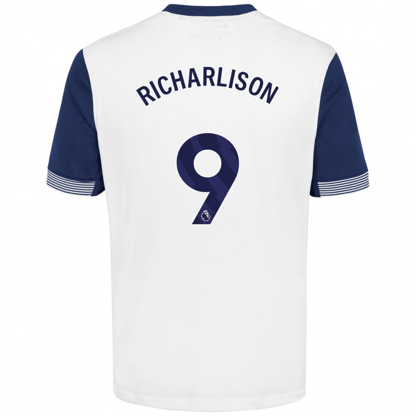 Kinder Richarlison #9 Weiß Blau Heimtrikot Trikot 2024/25 T-Shirt