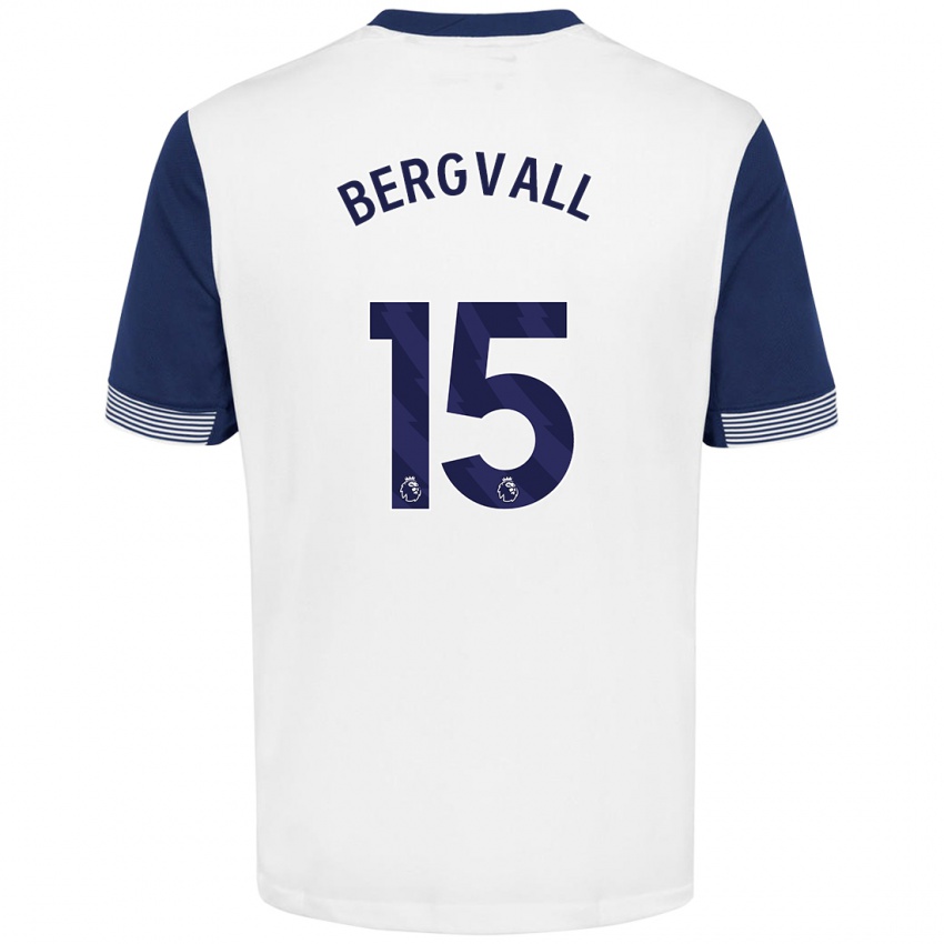 Kinder Lucas Bergvall #15 Weiß Blau Heimtrikot Trikot 2024/25 T-Shirt