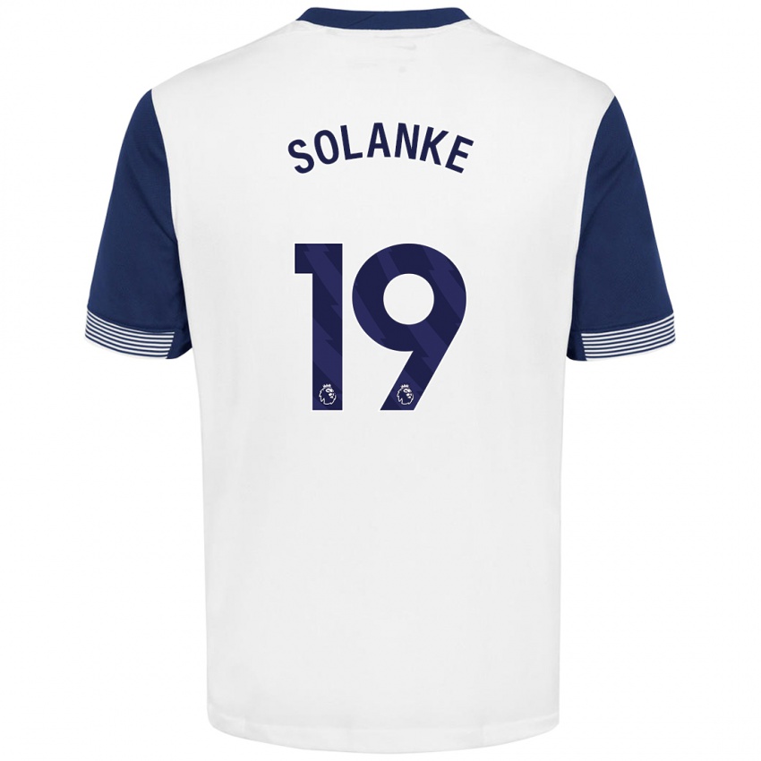 Kinder Dominic Solanke #19 Weiß Blau Heimtrikot Trikot 2024/25 T-Shirt