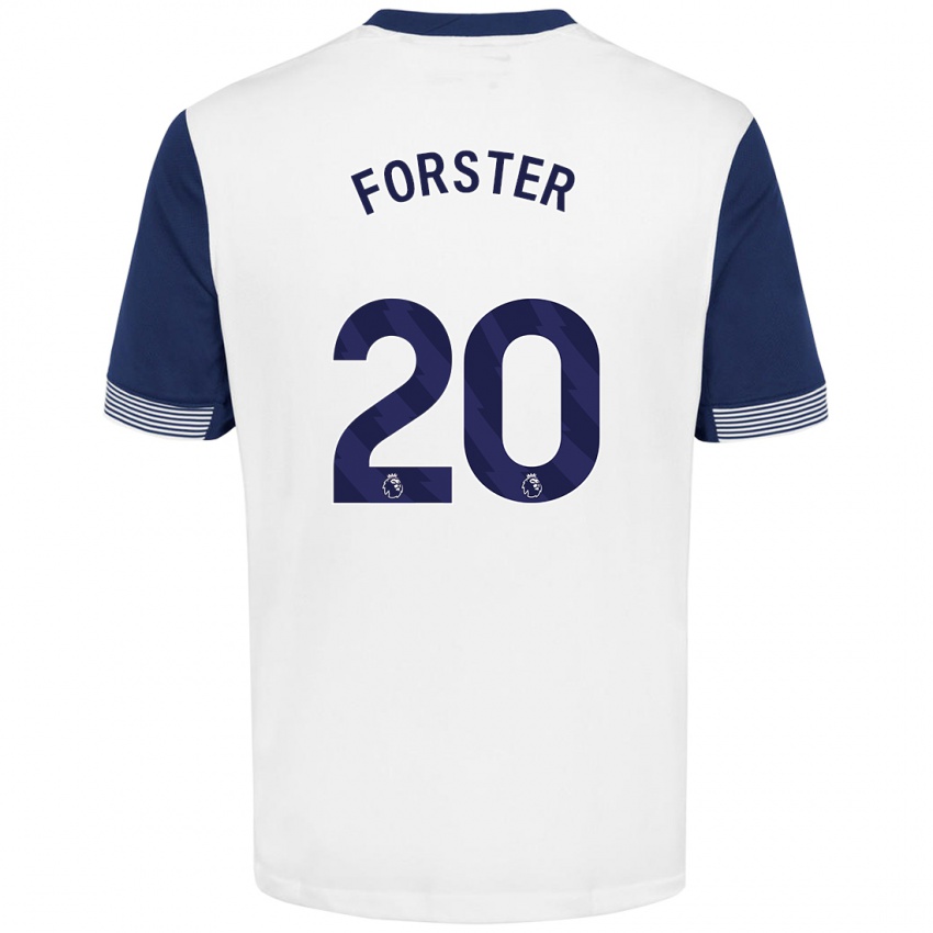 Kinder Fraser Forster #20 Weiß Blau Heimtrikot Trikot 2024/25 T-Shirt