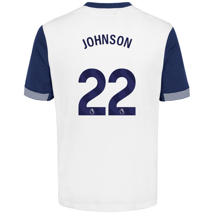 Kinder Brennan Johnson #22 Weiß Blau Heimtrikot Trikot 2024/25 T-Shirt