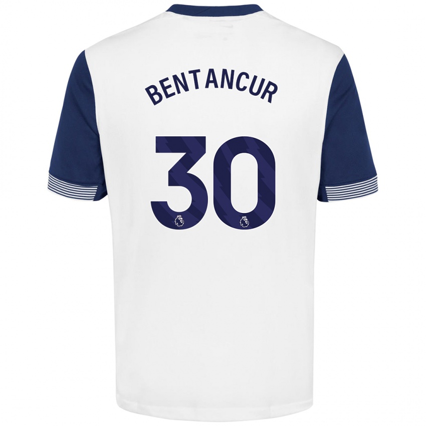 Kinder Rodrigo Bentancur #30 Weiß Blau Heimtrikot Trikot 2024/25 T-Shirt