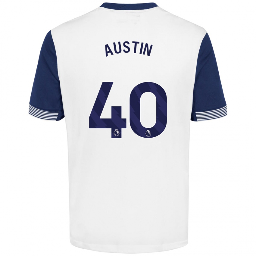 Kinder Brandon Austin #40 Weiß Blau Heimtrikot Trikot 2024/25 T-Shirt