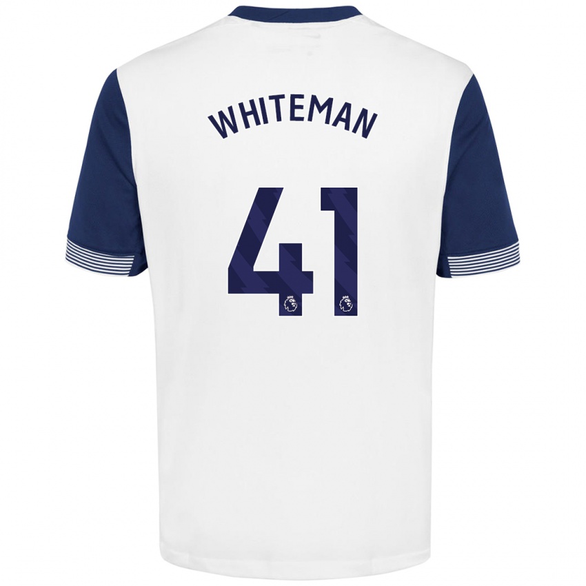 Kinder Alfie Whiteman #41 Weiß Blau Heimtrikot Trikot 2024/25 T-Shirt