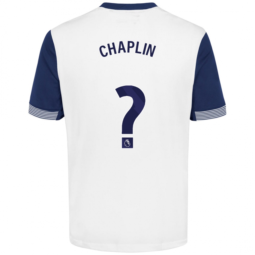 Kinder Archie Chaplin #0 Weiß Blau Heimtrikot Trikot 2024/25 T-Shirt