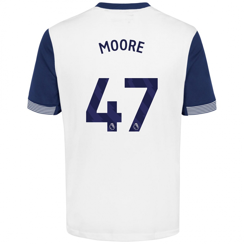 Kinder Mikey Moore #47 Weiß Blau Heimtrikot Trikot 2024/25 T-Shirt