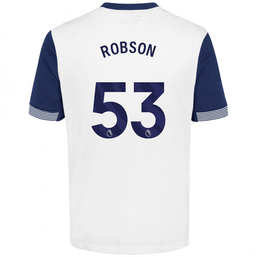 Kinder Max Robson #53 Weiß Blau Heimtrikot Trikot 2024/25 T-Shirt