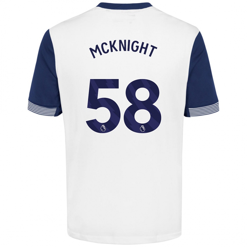 Kinder Maxwell Mcknight #58 Weiß Blau Heimtrikot Trikot 2024/25 T-Shirt