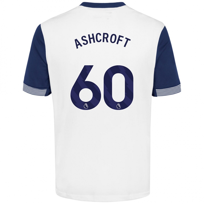 Kinder Tyrell Ashcroft #60 Weiß Blau Heimtrikot Trikot 2024/25 T-Shirt