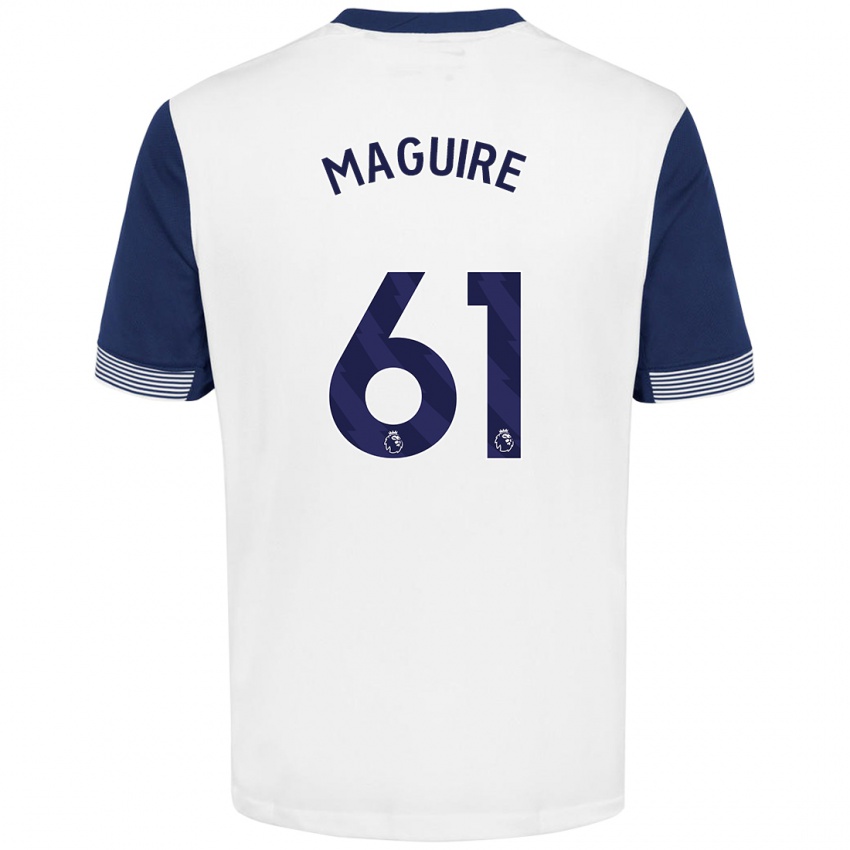 Kinder Aaron Maguire #61 Weiß Blau Heimtrikot Trikot 2024/25 T-Shirt