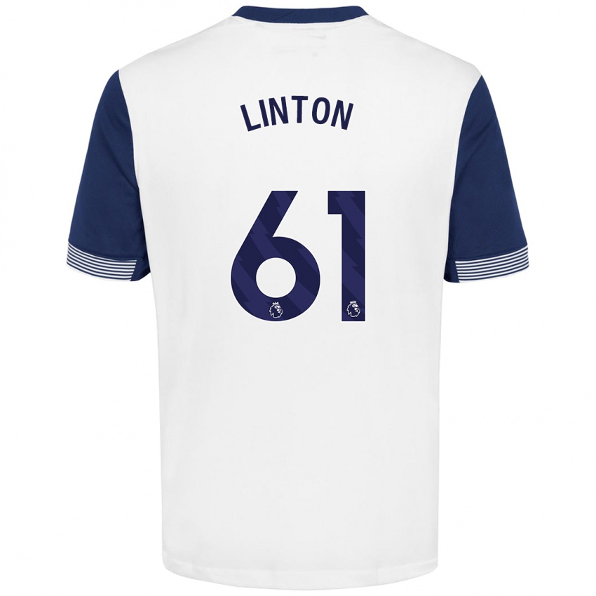 Kinder Jahziah Linton #61 Weiß Blau Heimtrikot Trikot 2024/25 T-Shirt