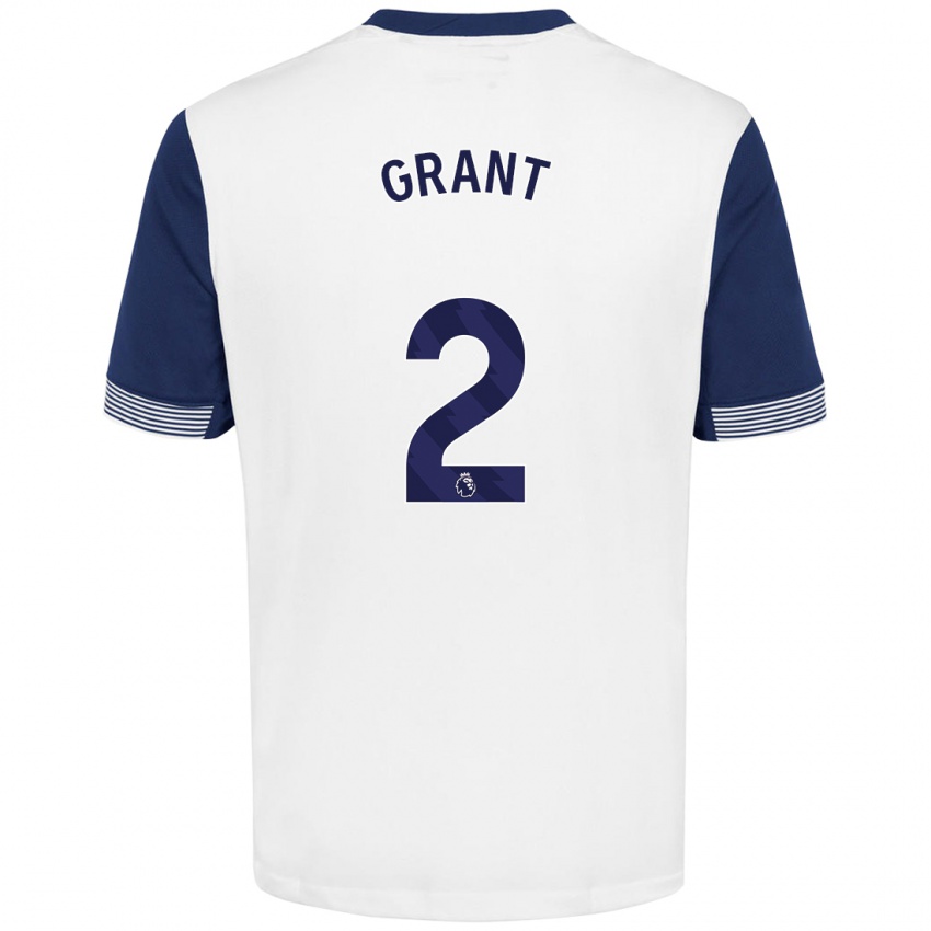 Kinder Charlotte Grant #2 Weiß Blau Heimtrikot Trikot 2024/25 T-Shirt