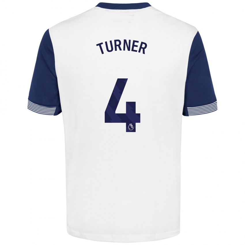 Kinder Amy Turner #4 Weiß Blau Heimtrikot Trikot 2024/25 T-Shirt