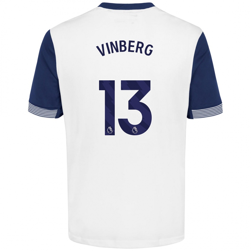 Kinder Matilda Vinberg #13 Weiß Blau Heimtrikot Trikot 2024/25 T-Shirt