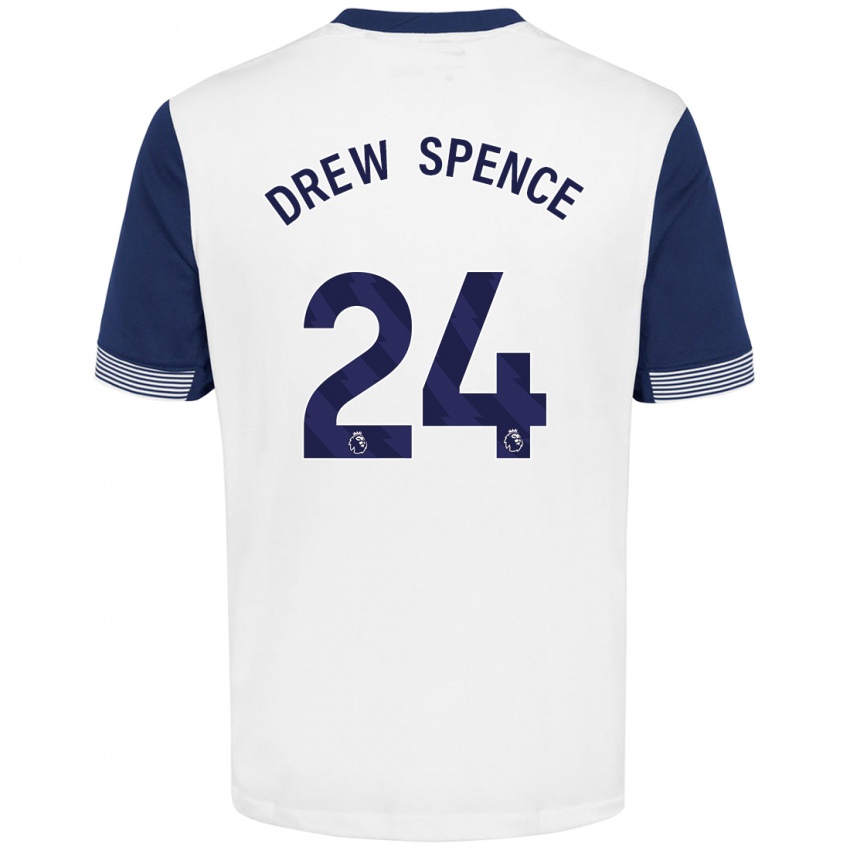 Kinder Drew Spence #24 Weiß Blau Heimtrikot Trikot 2024/25 T-Shirt