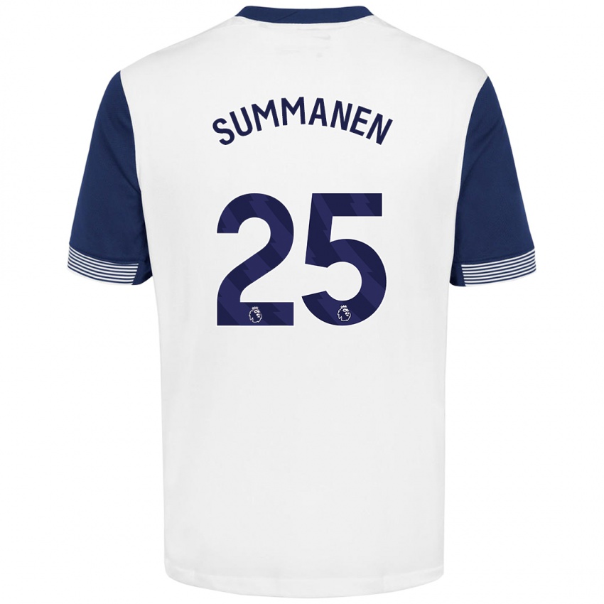 Kinder Eveliina Summanen #25 Weiß Blau Heimtrikot Trikot 2024/25 T-Shirt