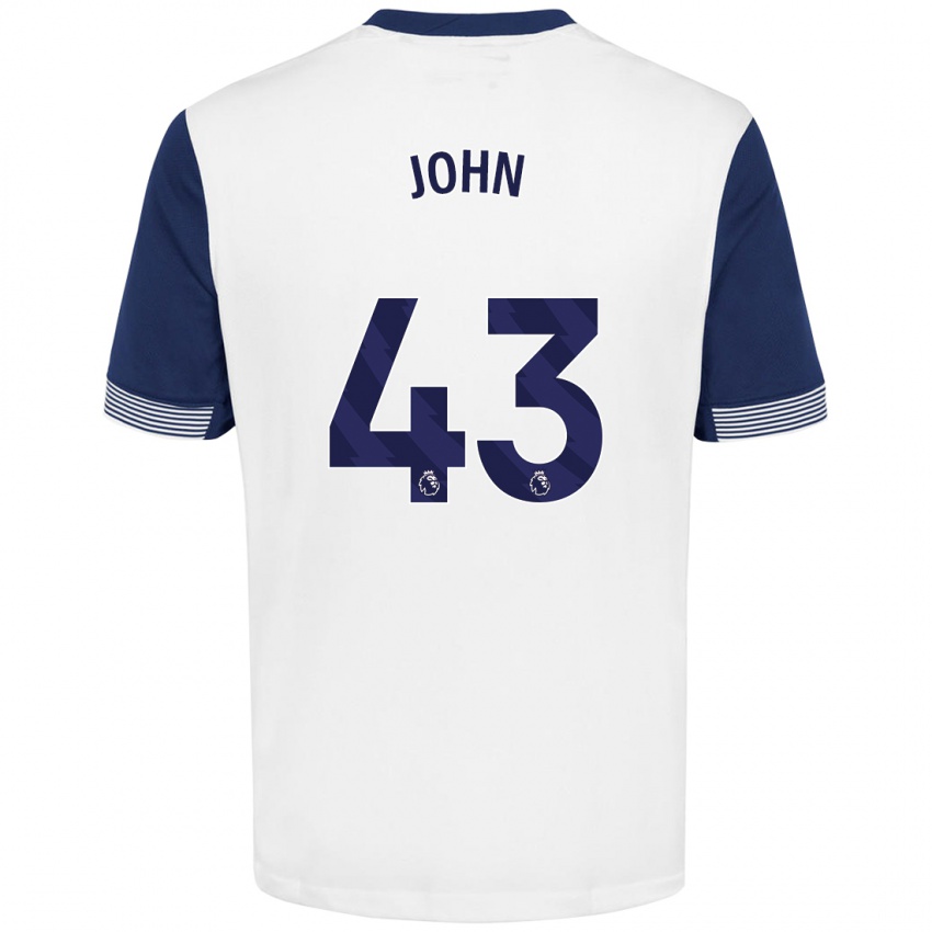 Kinder Nile John #43 Weiß Blau Heimtrikot Trikot 2024/25 T-Shirt